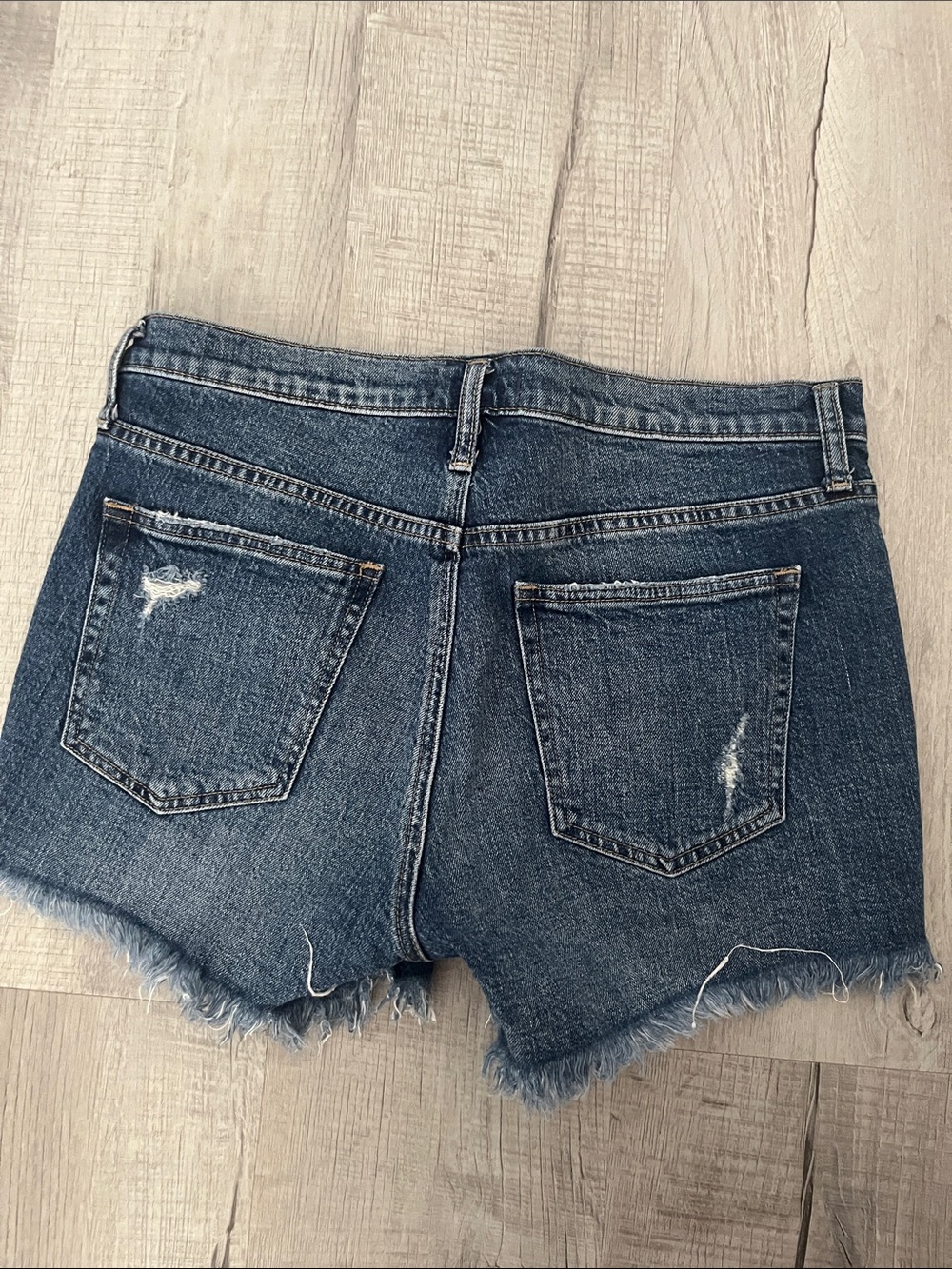 Silver Jeans Dark Blue Distressed Denim Shorts - Picture 2 of 3